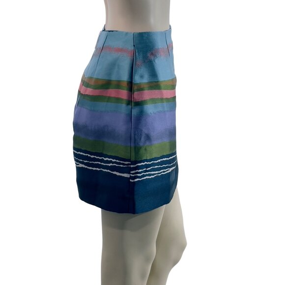 TED BAKER Womens Laken Striped Jacquard Mini Skirt Ted Size 1 US Size 4 - Picture 4 of 16